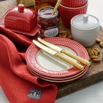 GREEN GATE Obedový tanier Alice Claret Red