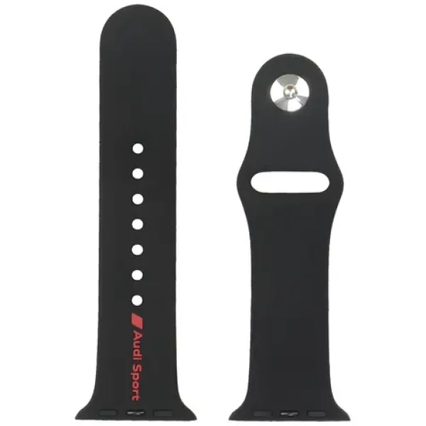 Audi Sport Red Logo čierna / Remienok / Silikónový / Pre Apple Watch 40/41/42 mm (AUS-SR-AW40-42-R8/D2-BK)