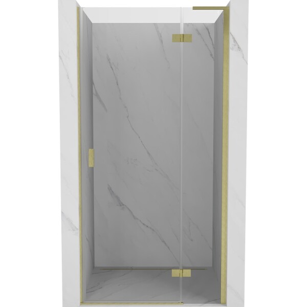 MEXEN/S - Mist-H L sprchové dvere krídlové pravé 120, transparent, zlatá kartáčovaná 8A5L-120-000-55-00-P