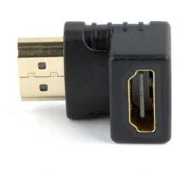 Gembird adaptér pravého uhla HDMI 90 stupňov dole / HDMI (M) na HDMI (F) / čierna (A-HDMI90-FML)