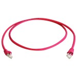 Telegärtner 100009357 RJ45 sieťové káble, prepojovacie káble CAT 5e F/UTP 20.0 m červená samozhášavý, s priechodkou chrániacou proti zlomeniu 1 ks; 100009357