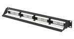 Lanberg PPUA-1024-B čierny / Patch panel / 24 portov / RJ-45 / Cat6a / UTP / 1U / 19" (PPUA-1024-B)