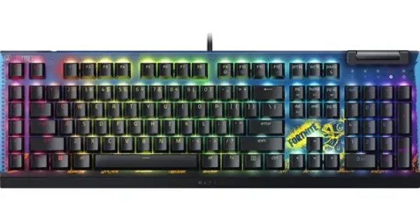 Razer BlackWidow V4 X Fortnite Edition / Herná klávesnica / mechanická / spínače Razer Yellow / USB (RZ03-04703600-R3M1)