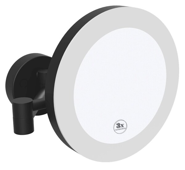 SAPHO - X-ROUND BLACK závesné kozmetické zrkadlo LED, priemer 200, čierná mat XR016B