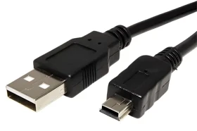 OEM USB kábel USB-A - Mini USB 5pin čierny / Kábel / USB 2.0 / M/M / 0,15 m (11.92.8710)