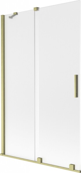 MEXEN/S - Velar dvojkrídlová posuvná vaňová zástena 110 x 150, dekor, zlatá kartáčovaná 896-110-000-31-55