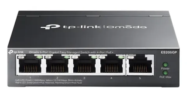 TP-LINK ES205GP / Switch / 5x RJ45 1Gbps / 4X PoE+ / 65W / Omada (ES205GP)