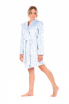 Dámsky župan s kapucňou Flora Short 4856 Patterned Ice Blue - Vestis S