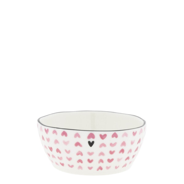 Bastion Collections Keramická mištička Pink Print 80 ml Srdiečka