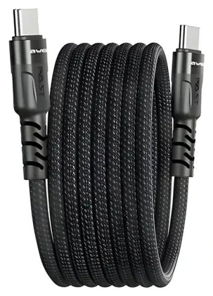 AWEI CL-166T čierna / Kábel / USB-C - USB-C / magnetický / 60W PD / 1 m (CL-166T)