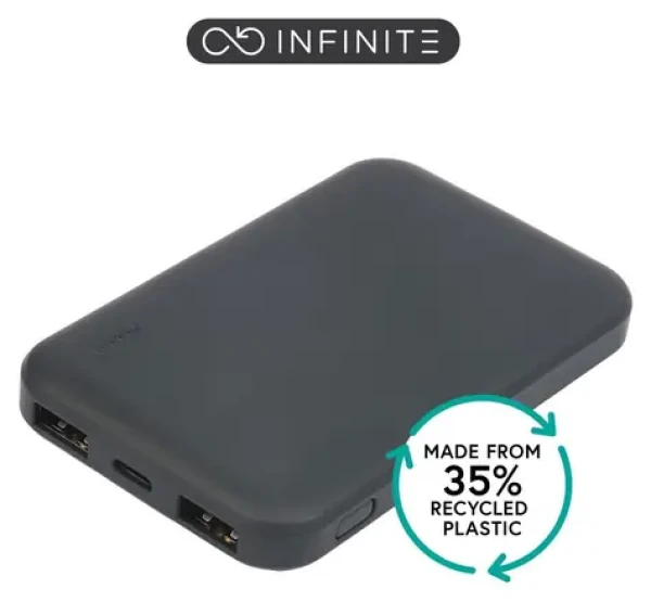 ESTUFF INFINITE čierna / Powerbanka / 5 000 mAh / USB-C / 2x USB-A / rýchlonabíjanie (ES641040)