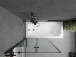 MEXEN/S - Vega obdĺžniková vaňa 180 x 80 cm s panelom + vaňová zástena 100, čierna vzor 550118080X9210027070