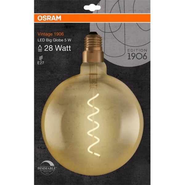 OSRAM 4058075269729 LED En.trieda 2021 G (A - G) E27 guľatý tvar 4 W = 28 W teplá biela (Ø x d) 200.0 mm x 283.0 mm 1 ks; 4058075269729