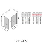 CERANO - Sprchová zástena Walk-in Crystal TL/P - 8 mm - bezvzperový systém - biela matná, transparentné sklo - 120x70x200 CER-8050BD5333