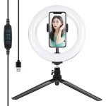 Puluz PKT3073B / Sada pre vlogovanie / Statív / LED krúžkové svetlo / Svorka na telefón (PKT3073B)
