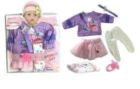 PLEJO Šaty na bábiku ružová 40-43cm