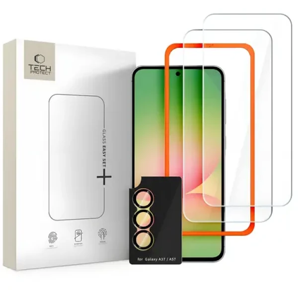 Tech-Protect Easy Set+ pre Samsung Galaxy A57 5G / Ochranné sklo na displej / Temperované sklo / 3 ks