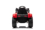 Mamido Detský elektrický traktor s radlicou a prívesom červený
