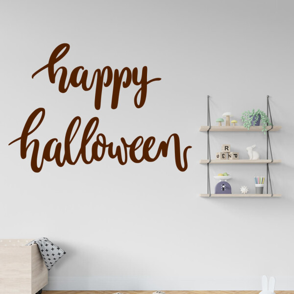 Veselá Stena Samolepka Happy Halloween Farba: hnědá, Veľkosť: 60 x 43 cm