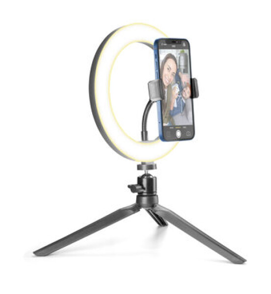 Cellularline Selfie Ring s LED osvetlením pre selfie fotky a videá čierna (SELFIERINGK)