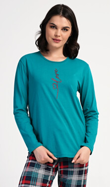 Dámske dlhé pyžamo Love petrolejová S