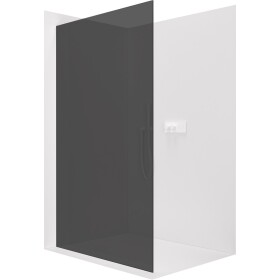 CERANO - Sprchová zástena Walk-in Crystal Ľ/P - 8 mm - bezvzperový systém - biela matná, grafitové sklo - 50x200 CER-8050BD6628