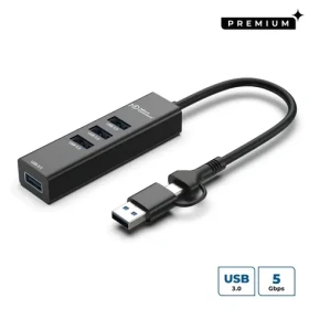 MicroConnect Premium USB 3.0 Hub 4-portový čierna / USB hub / 4X USB 3.0 (USBHUB4-2IN1)