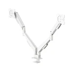 HAMA stolný držiak pre 2 monitory biela / Stolný držiak pre dva monitory / plynová pružina / 17-35" / 15 kg