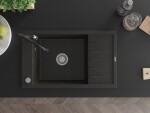 MEXEN/S MEXEN/S - Elias granitový drez 1-miska vrátane batérie Carla, čierna/zlatá metalik 6511-75-670700-70