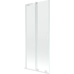 MEXEN/S - Velar L dvojkrídlová posuvná vaňová zástena 80 x 150, transparent, biela 896-080-003-01-20