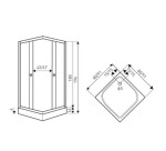 KERRA - Kabína sprchová Olga SQ 90 ČIERNA (s vaničkou) 5907548113412