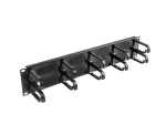 Lanberg Organizér káblov typ B čierna / Organizér káblov / 19" rack / 2U / 10 kovových držiakov (AK-1204-B)