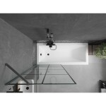 MEXEN/S - Next vaňová zástena FIX 80 x 150, čierna vzor, grafit metal 895-080-000-00-77-95