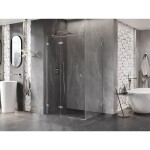 MEXEN/S - Lunar T sprchovací kút dvere krídlové ľavá 85 x 90, transparent, chróm 834T-085-090-01-00-L