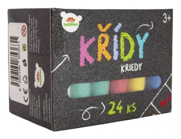 TEDDIES Kriedy chodníkové farebné 24 ks / Kriedy / V krabičke / od 3 rokov