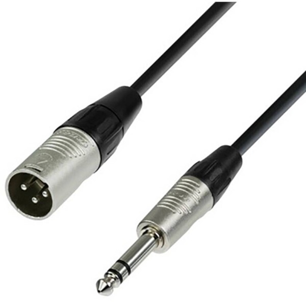 Adam Hall K4BMV0300 XLR prepojovací kábel [1x XLR zástrčka 3pólová - 1x jack zástrčka 6,3 mm (stereo)] 3 m čierna; K4BMV0300