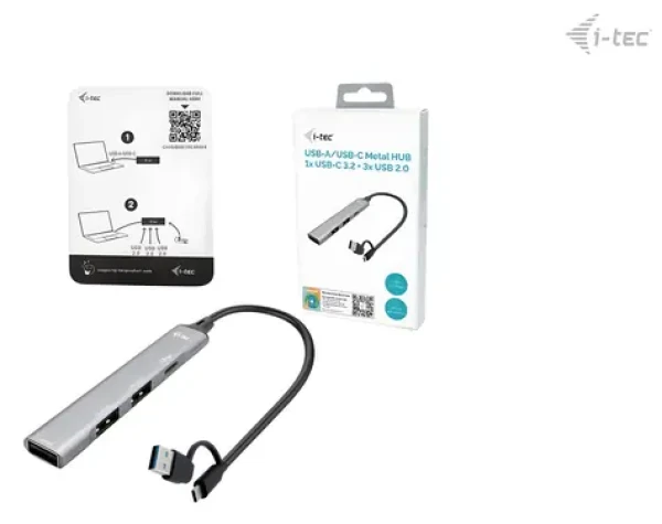 I-TEC USB-A/USB-C Metal Hub / Hub USB / 1× USB-C 3.1 / 3× USB 2.0 (CAHUBMETALMINI4)
