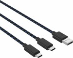 Venom VS5002 čierna / Napájací kábel pre PS5 ovládače / 2x USB-C / 3m (VS5002)