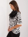 Dámska blúzka LK BZ 509697.27 Ecru s čiernou - FPrice one size ecru-černá