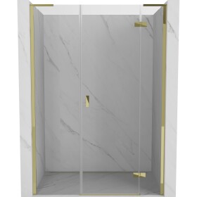 MEXEN/S - Mist-H L sprchové dvere krídlové pravé 155, transparent, zlatá 8A5L-155-001-50-00-P