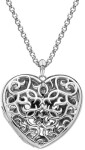 Hot Diamonds Nežný náhrdelník pre ženy Large Heart Filigree Locket DP669 (retiazka, prívesok)