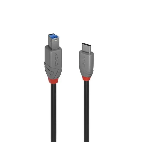 Lindy USB-C 2 m čierna / USB kábel / USB 3.2 / USB-C - USB B (36667)