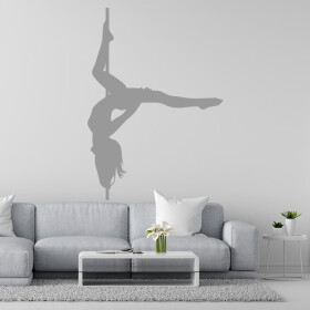 Veselá Stena Samolepka Pole dance Farba: šedá, Veľkosť: 60 x 42 cm