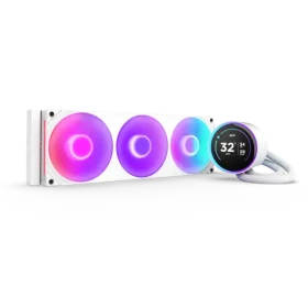 NZXT Kraken Elite 360 RGB V2 biela / 3x 120mm / Fluid Dynamic Bearing / 30 dB @ 2400 RPM / 75.12 CFM / AMD + Intel (RL-KR36E-W2)