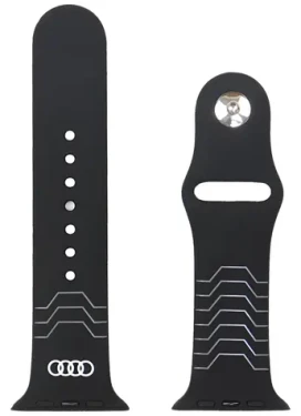 Audi Geometric Pattern čierna / Silikónový remienok / Apple Watch 44/45/46/49 mm (AU-SR-AW44-49-GT/D3-BK)