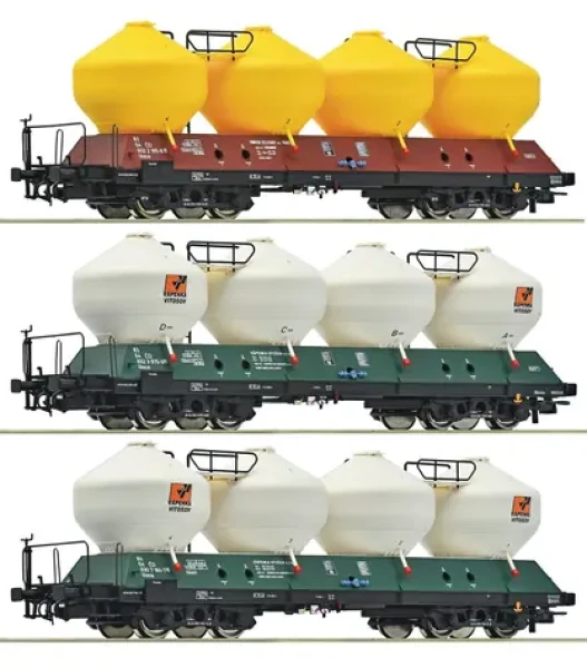 Roco 6600180 Sada nákladných vozidiel na cement Uacs ČD IV