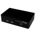 StarTech 2-portový DisplayPort KVM čierna / KVM prepínač / USB klávesnica a myš / 3840×2400 px (SV231DPUA)
