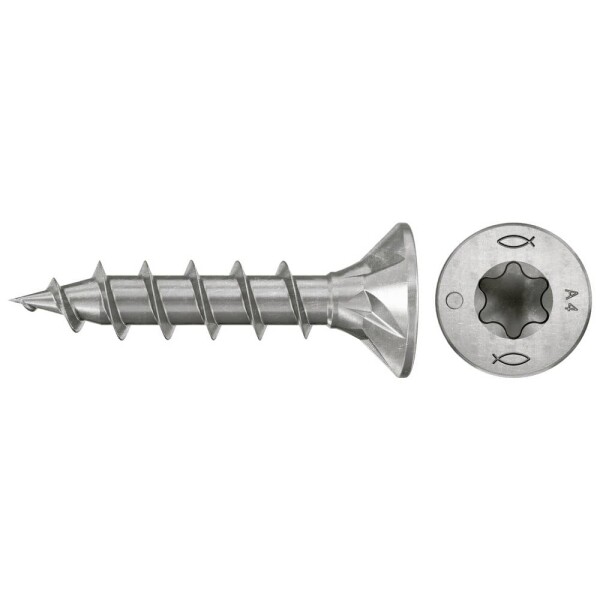 Fischer 574148 skrutky do drevotriesky 4 mm 30 mm TX Nerezová oceľ 200 ks; 574148