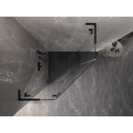 MEXEN/S - Lunar L sprchový kút päťboký krídlový ľavá 100 x 100, transparent, čierna 831L-100L-100P-70-00-L