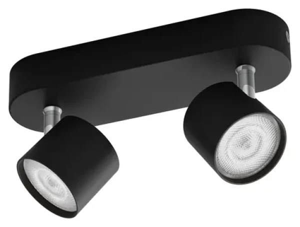 Philips Star 2x4.5W čierna / LED bodové svietidlo / 1000lm / 2700K / IP20 / stmievateľné (SKL000407604)